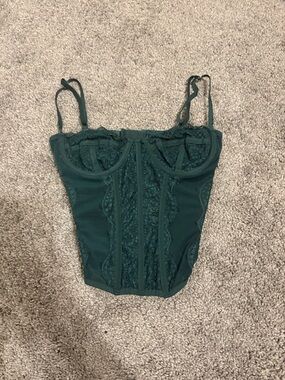 Green/Teal Lace Bustier Urban Outfitters Modern Love Corset